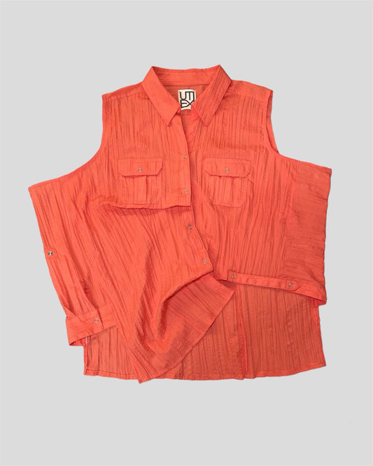 PEACH PLEATS SHIRT