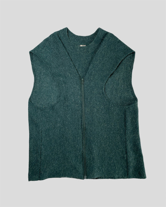 MOHAIR KNIT ZIP-UP VEST