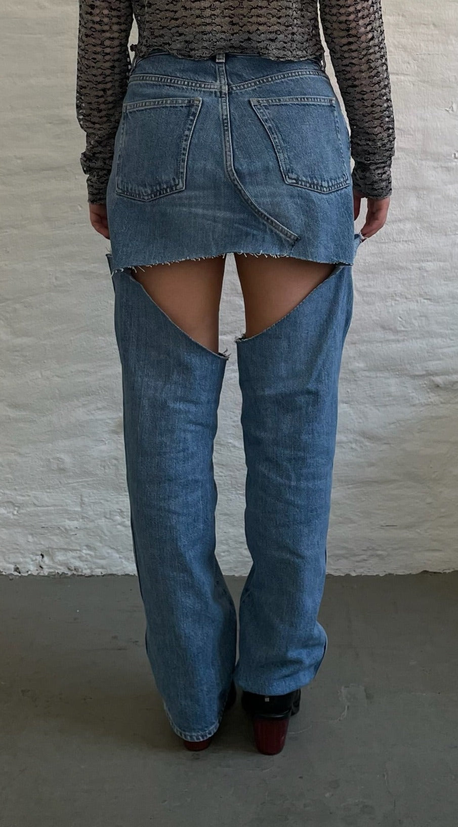 MINI DENIM LEGS SKIRT