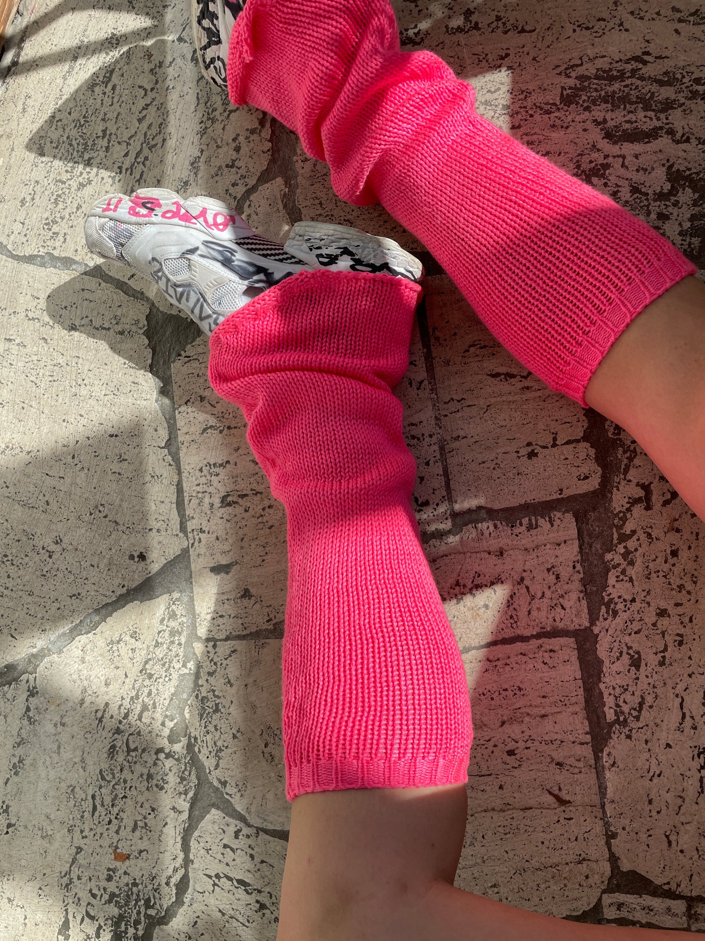 PINK COTTON LEG WARMERS