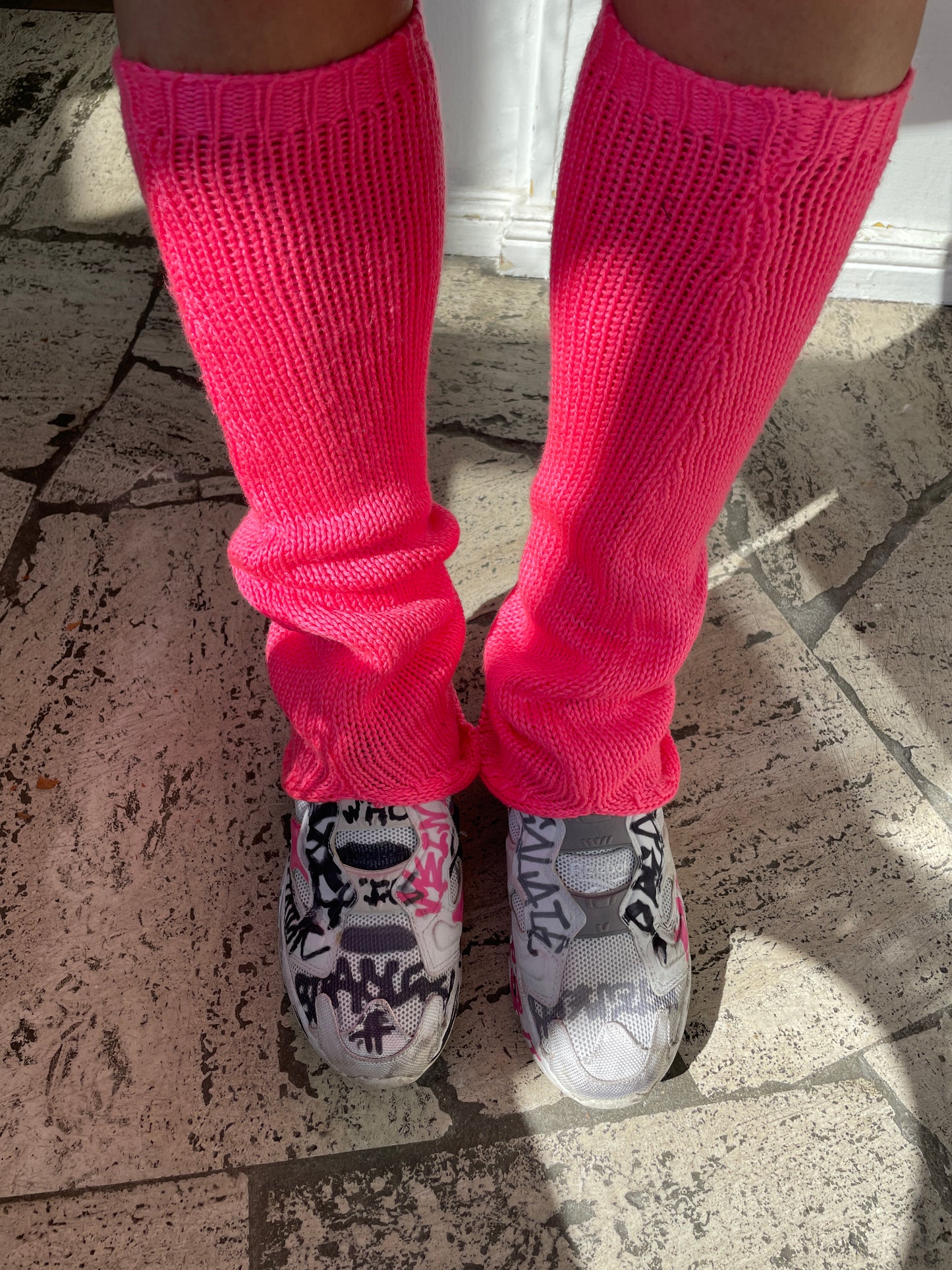 PINK COTTON LEG WARMERS